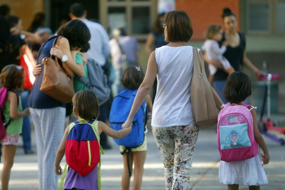 Primer día de clase en el colegio Cervantes de València.