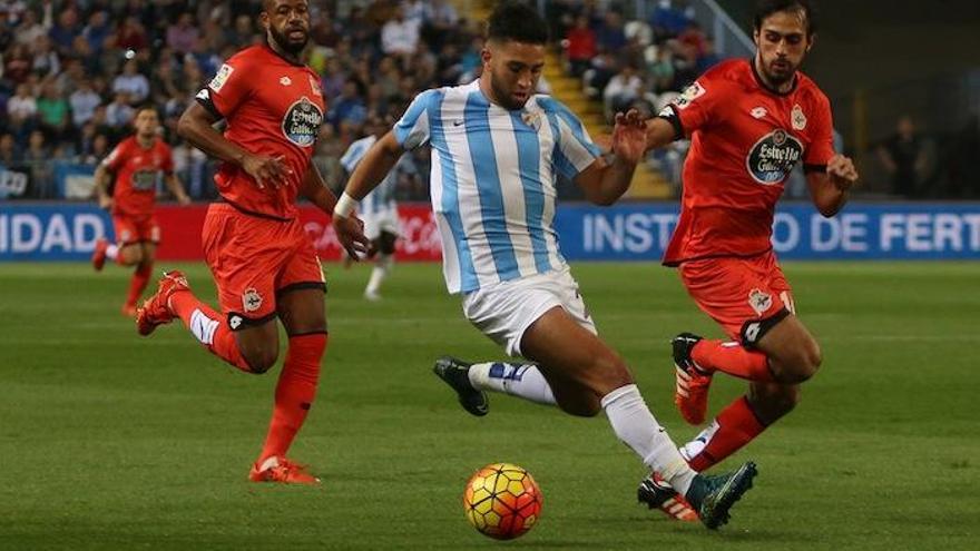 Tighadouini fue el gran protagonista del triunfo ante el Deportivo del sábado.