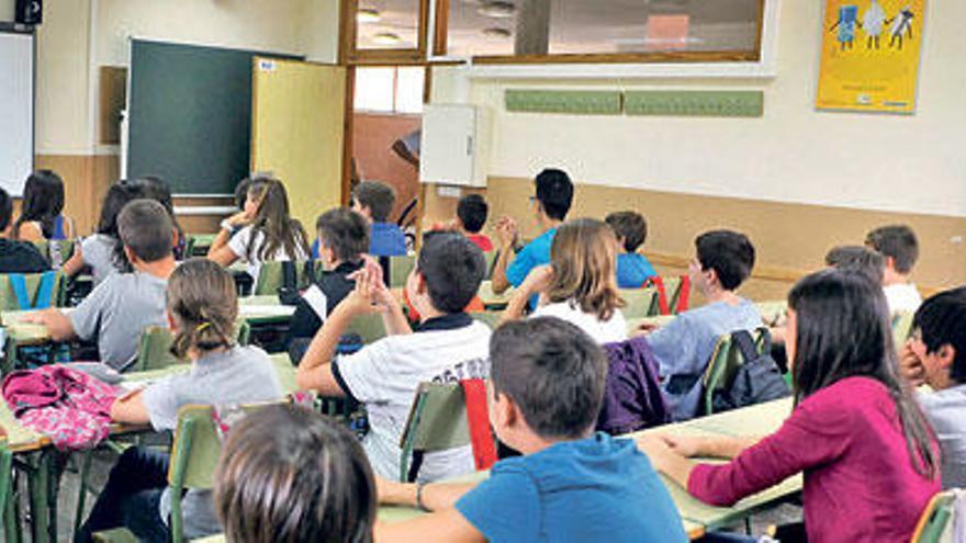 Imagen de un aula de 1º de ESO de un instituto público de la isla.