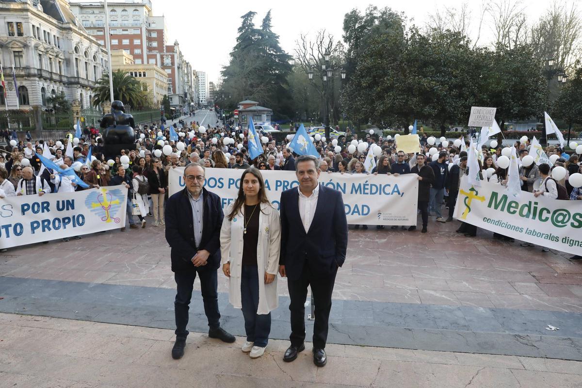 Manifestación de médicos en Oviedo, el pasado 19 de marzo.