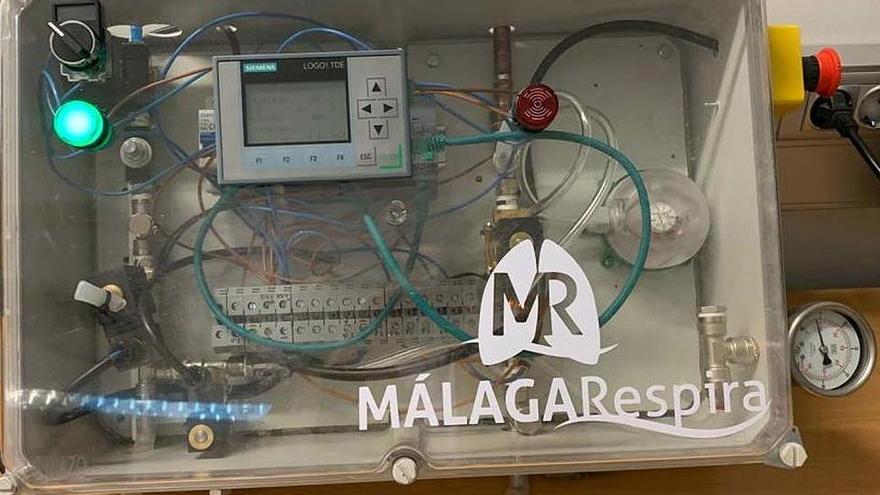 Una imagen del prototipo de respirador creado en Málaga.