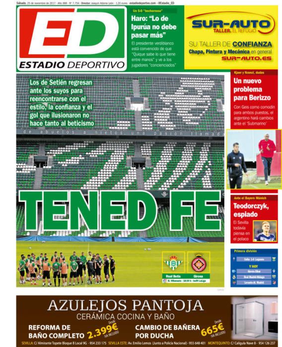 Estas son las portadas de este sábado 25-N