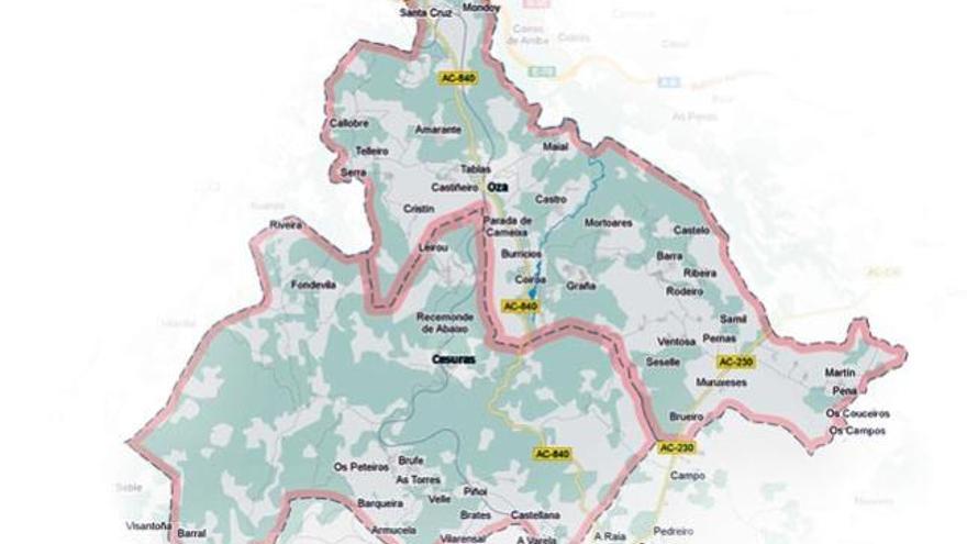 Mapa del ayuntamiento resultado de la fusión. / FdV