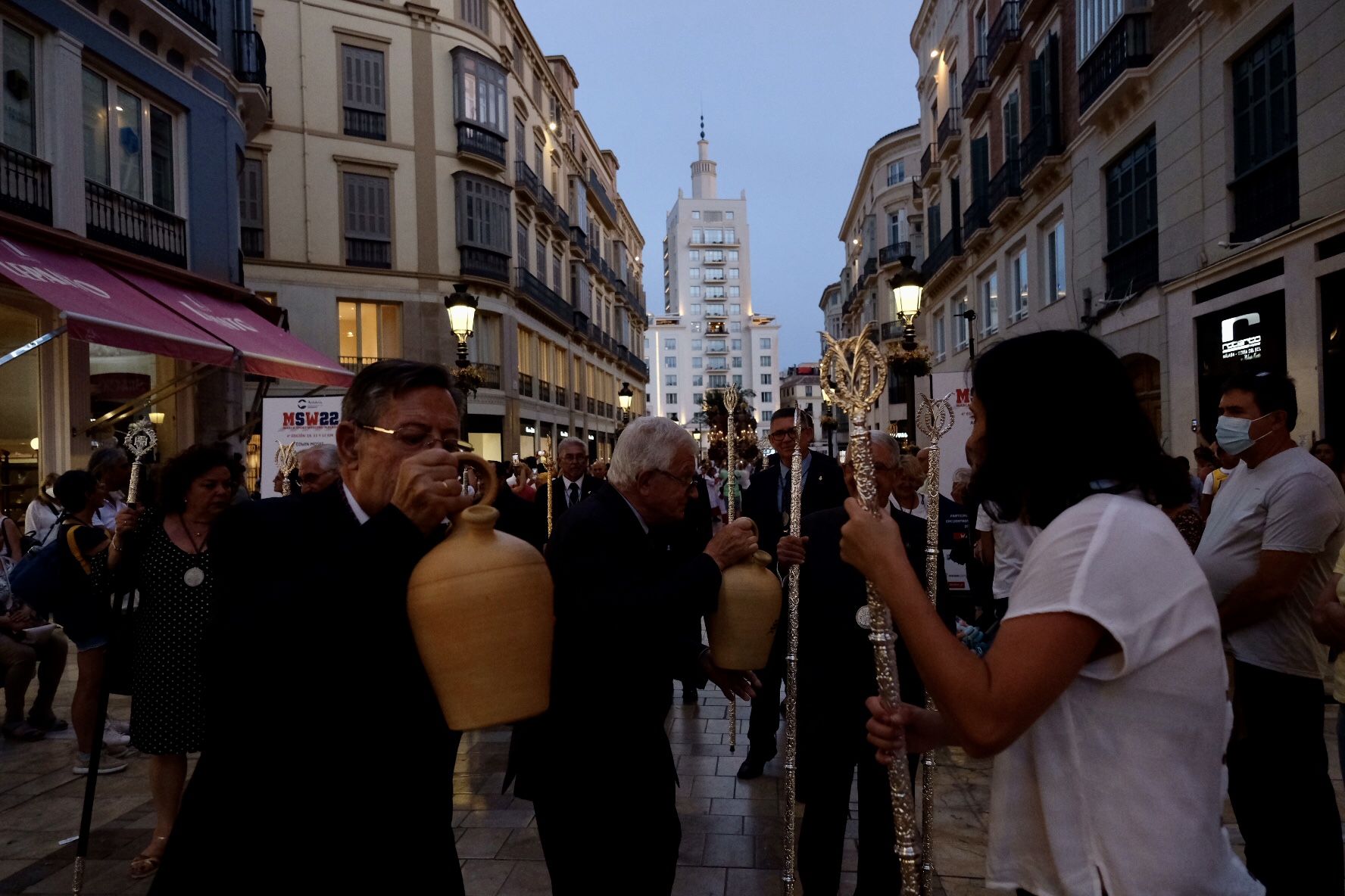 Procesión de los patronos de Málaga por las calles del Centro