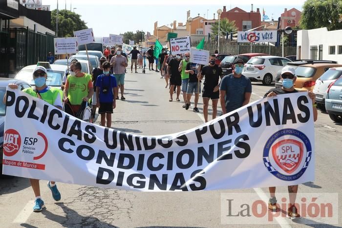 Protesta de policías en La Manga