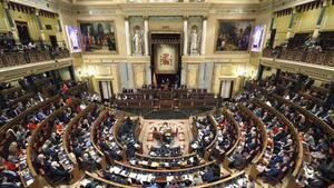 Vista general del hemiciclo del Congreso de los Diputados, el pasado 3 de diciembre, día de la sesión constitutiva.
