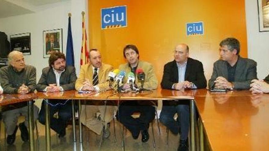 Antoni Castellà, llavors a Unió, i Lluís Corominas van ser els representants de la direcció nacional que van presentar Carles Puigdemont.