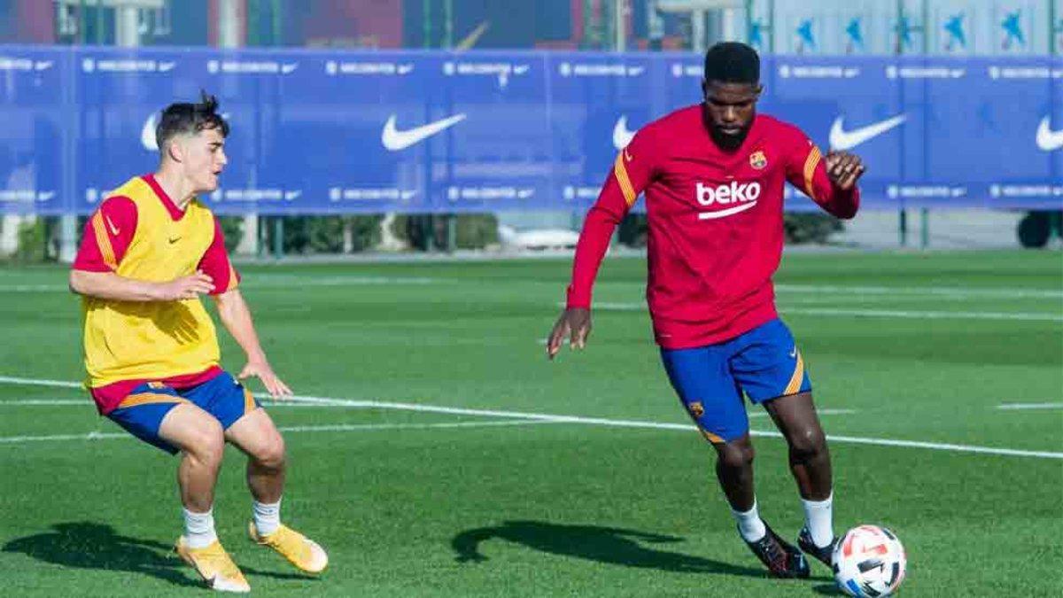 Umtiti participó en el partido del Barcelona B
