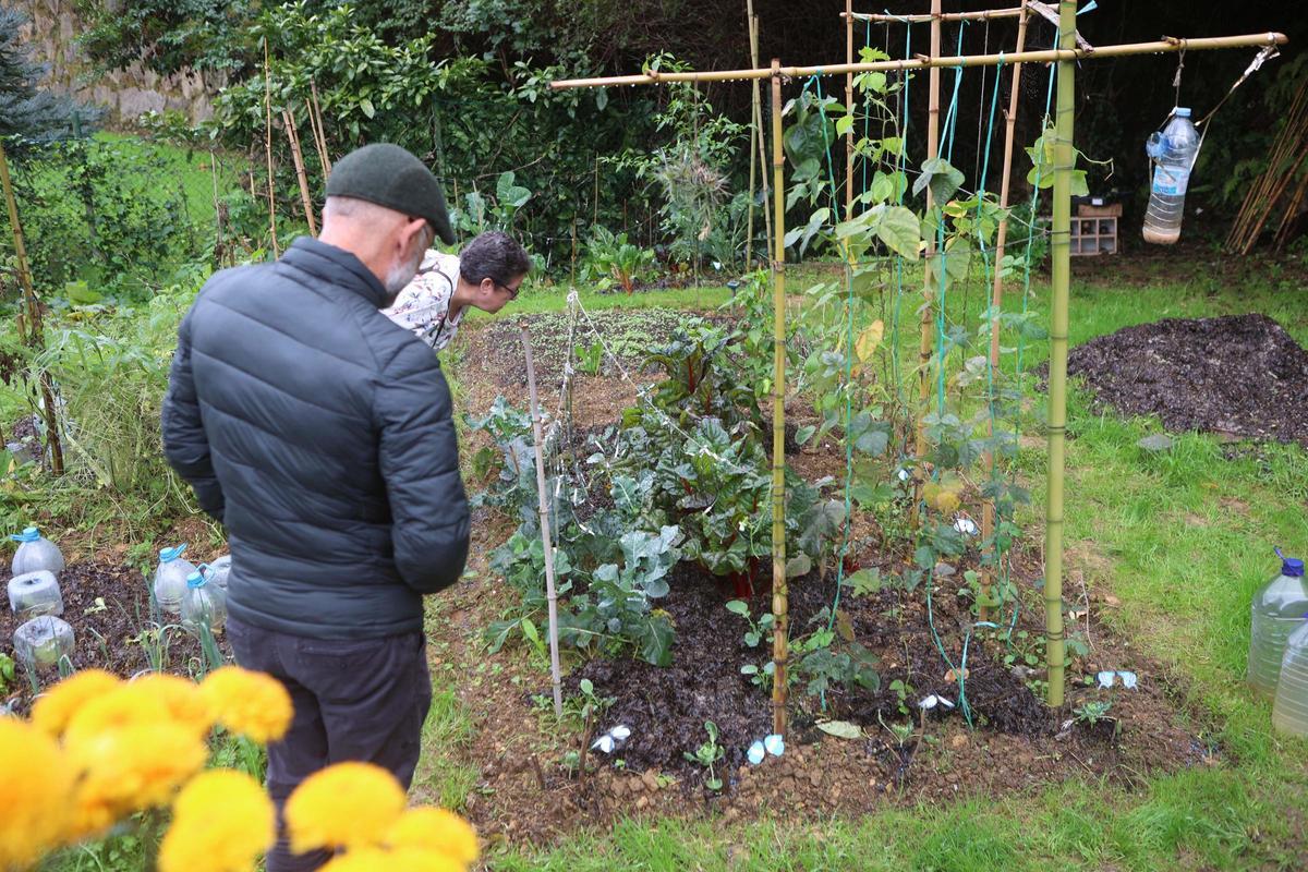 Huerto urbano acondicionado por vecinos de Sada en una parcela abandonada.