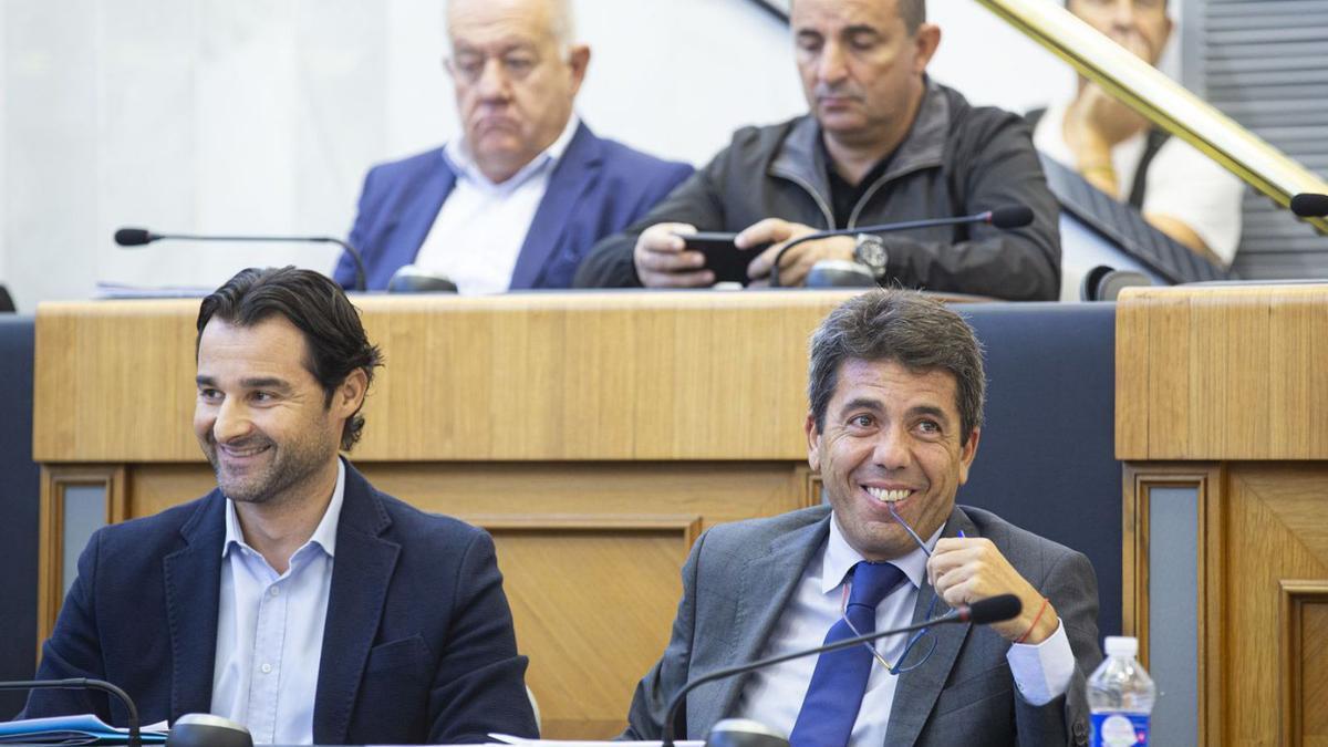 Carlos Mazón, presidente del PPCV, durante un pleno en la Diputación de Alicante. | ÁLEX DOMÍNGUEZ