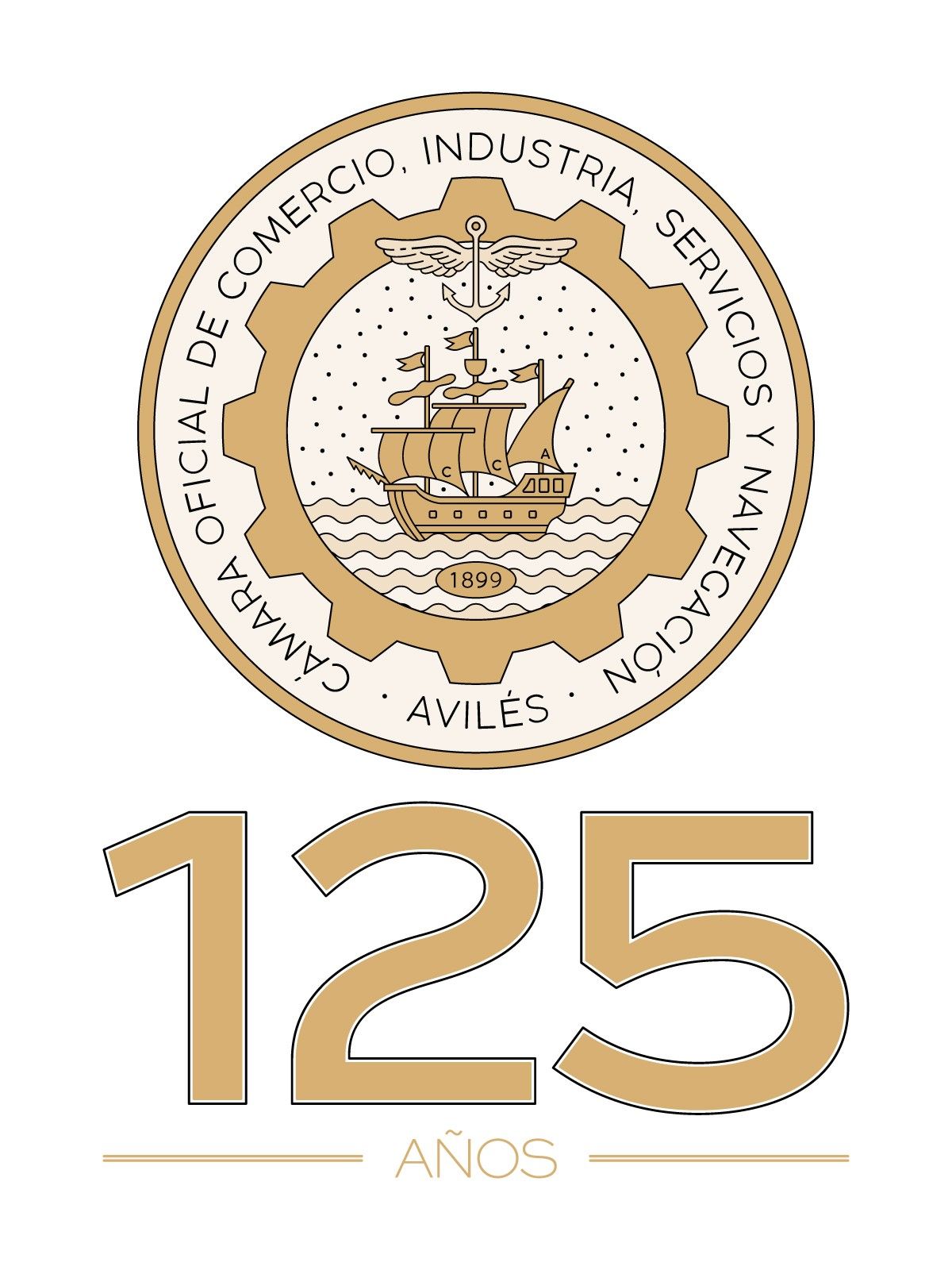Logo del 125º aniversario de la Cámara de Comercio de Avilés