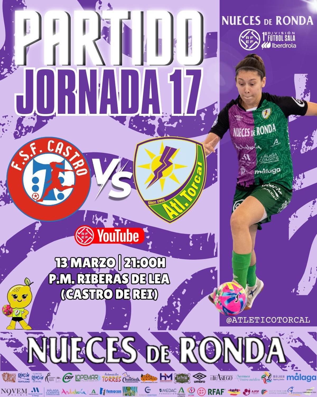 Cartel de presentación del partido Nueces de Ronda - Castro Bloques Cando.