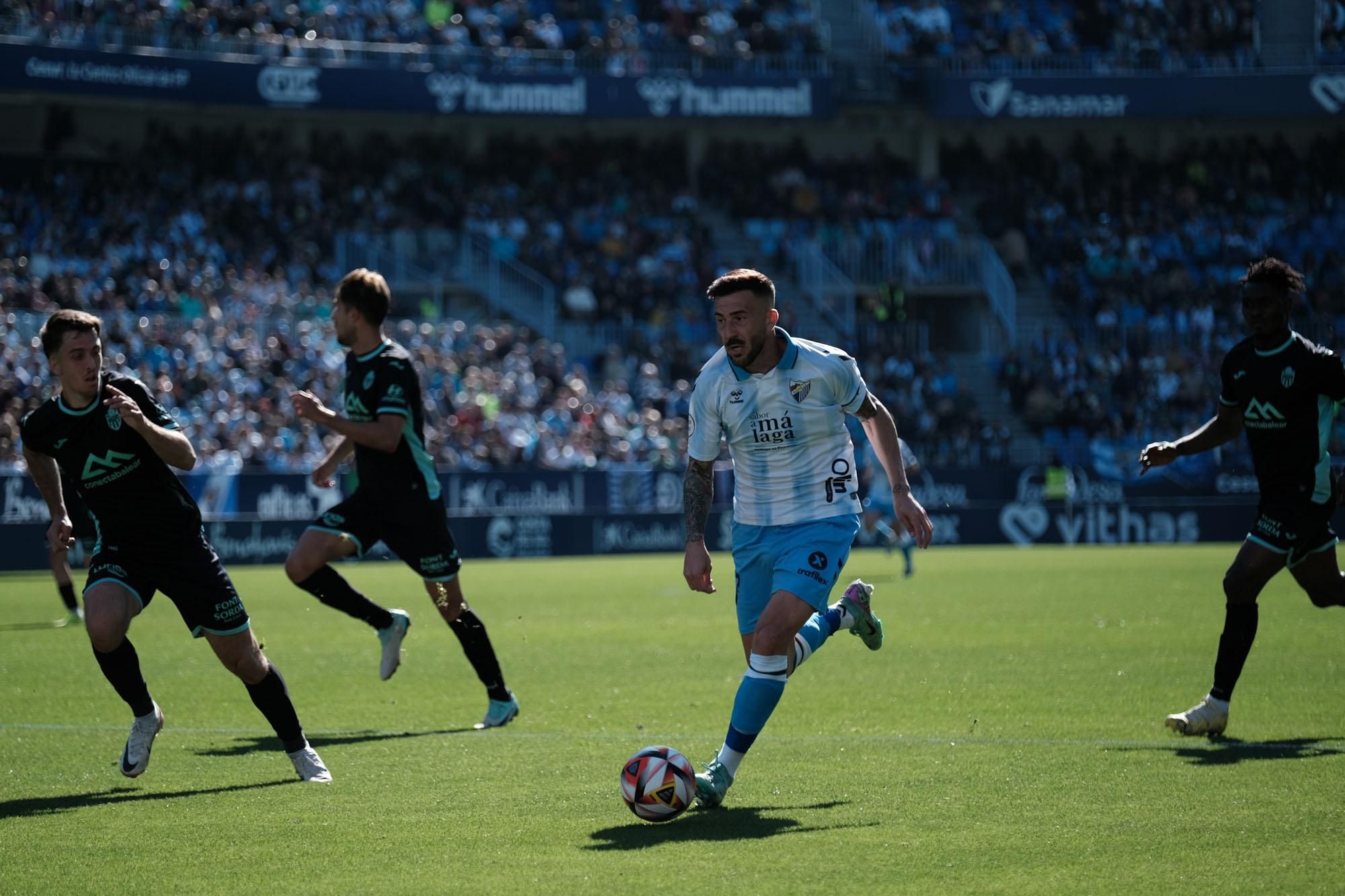 Una imagen del Málaga CF - Atlético Baleares en La Rosaleda.