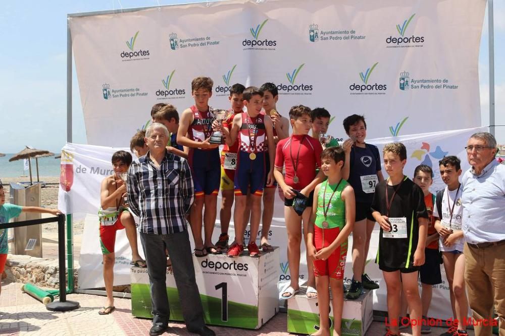 Final de triatlón de deporte escolar