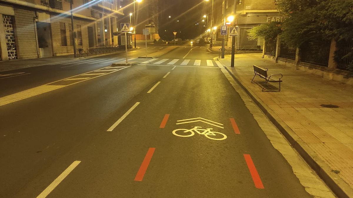 Ejemplo de ciclocarril como los que se implantarán en Zamora