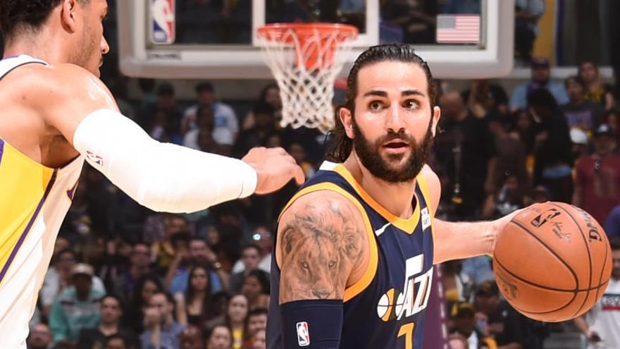 Ricky Rubio, ante los Lakers.