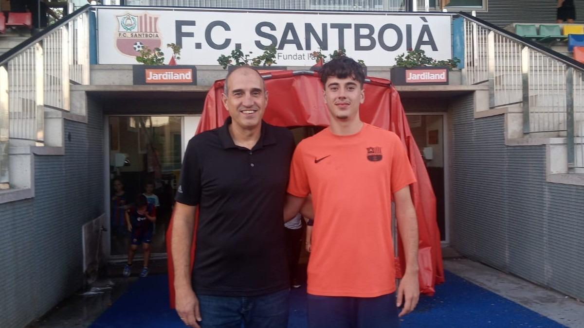 Ángel y Guille Dolz, en el túnel de acceso al Joan Baptista Milà