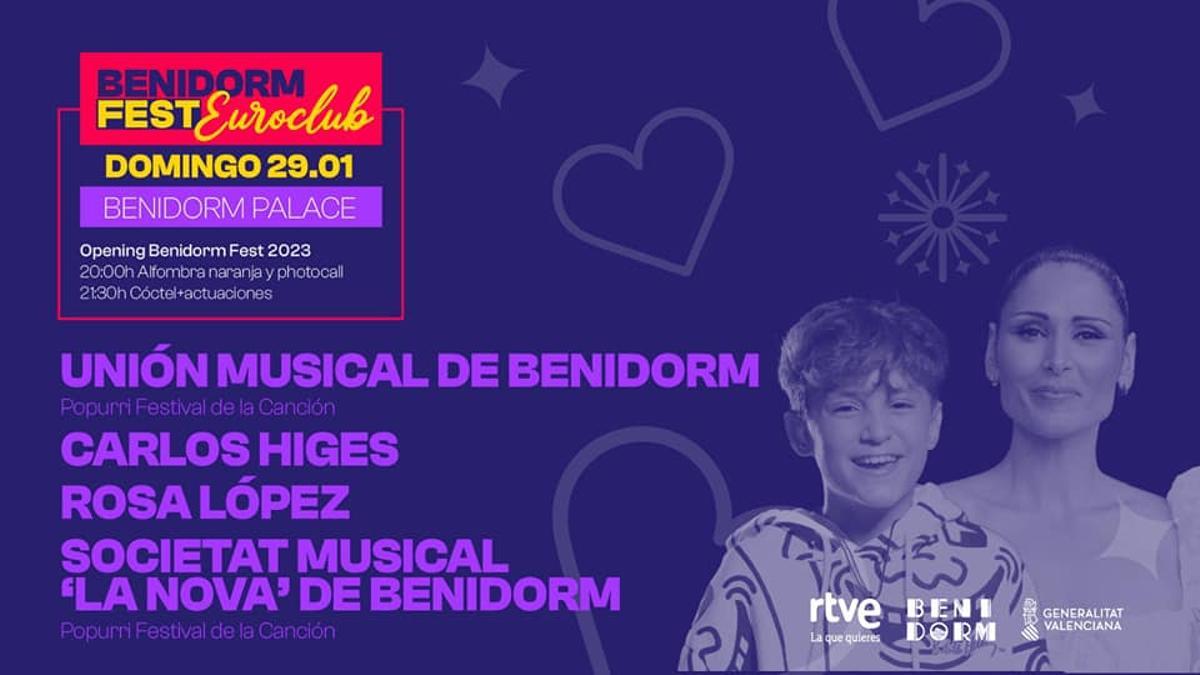 AGENDA BENIDORM FEST 2023 | Domingo 29 de enero: Opening Benidom Fest