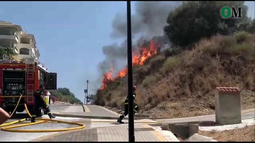 Incendio forestal en la urbanización La Cala Hills