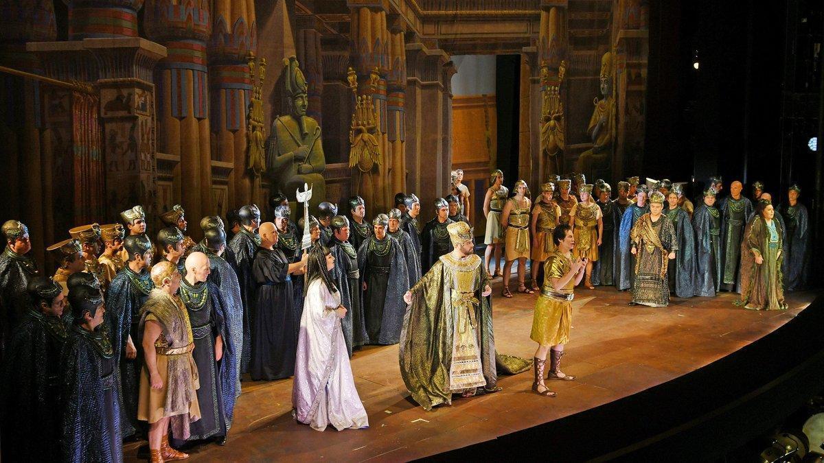 Un momento de la representación de ’Aida’ en el Liceu de Barcelona.