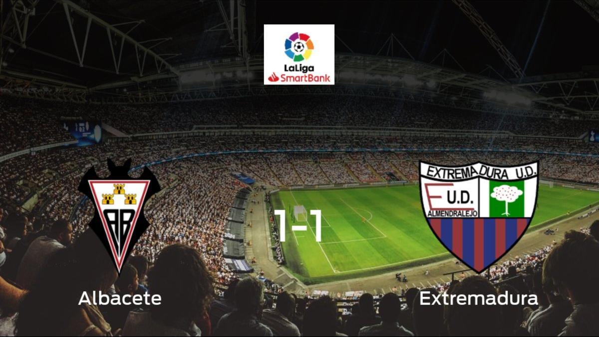 El Albacete y el Extremadura UD empatan y suman un punto a su casillero (1-1)