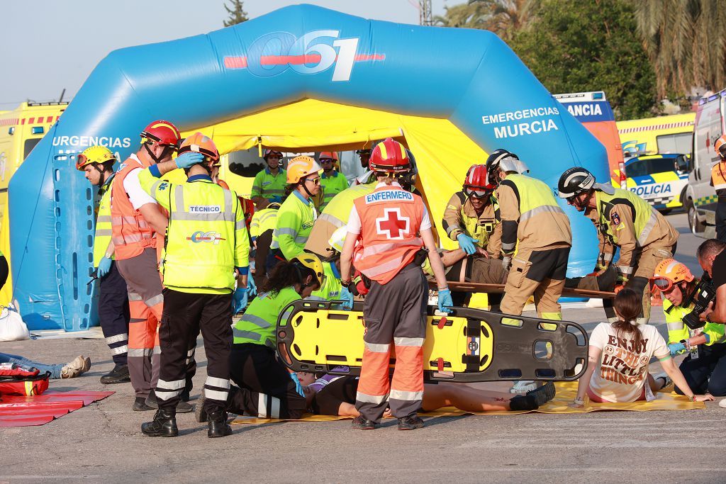 Así ha sido el simulacro de Emergencias con una treintena de víctimas en Murcia