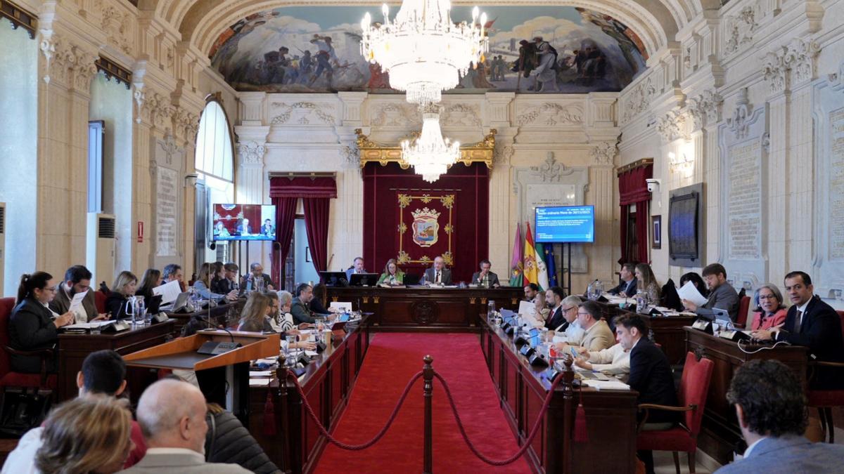 Imagen del pleno celebrado este jueves en el Ayuntamiento de Málaga