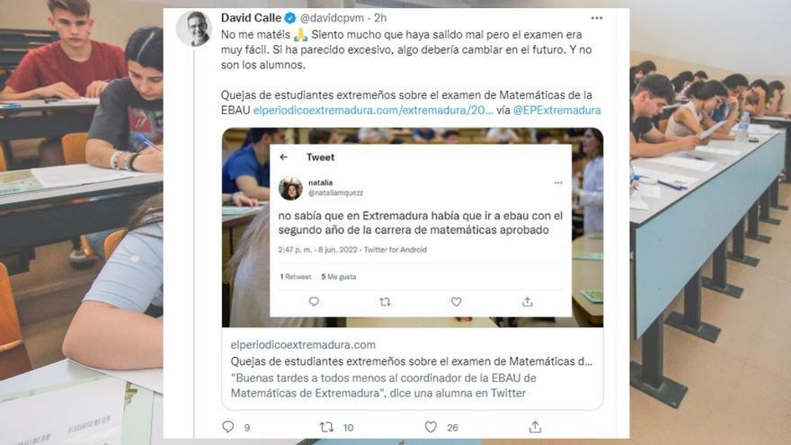 Un profesor youtuber resuelve el examen de Matemáticas de la EBAU de Extremadura