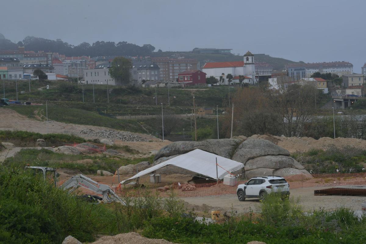 Estructura instalada en Visma donde se trabaja en el terreno