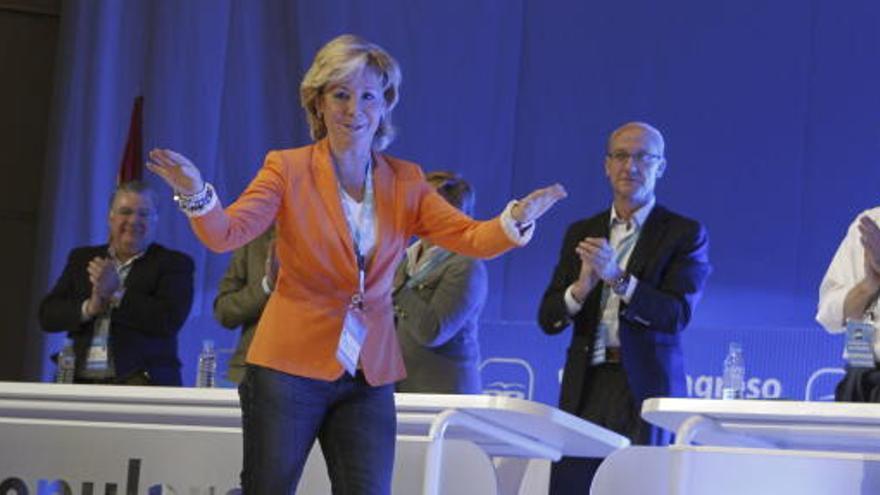 Esperanza Aguirre, reelegida presidenta del PP de Madrid