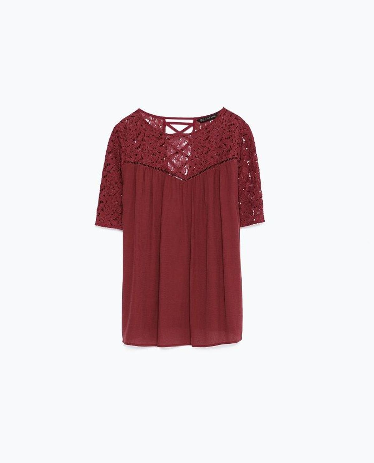 Básicos otoño 2015, blusa marsala de Zara