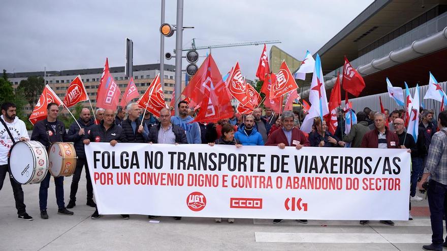 Protestas dos traballadores de transporte de viaxeiros