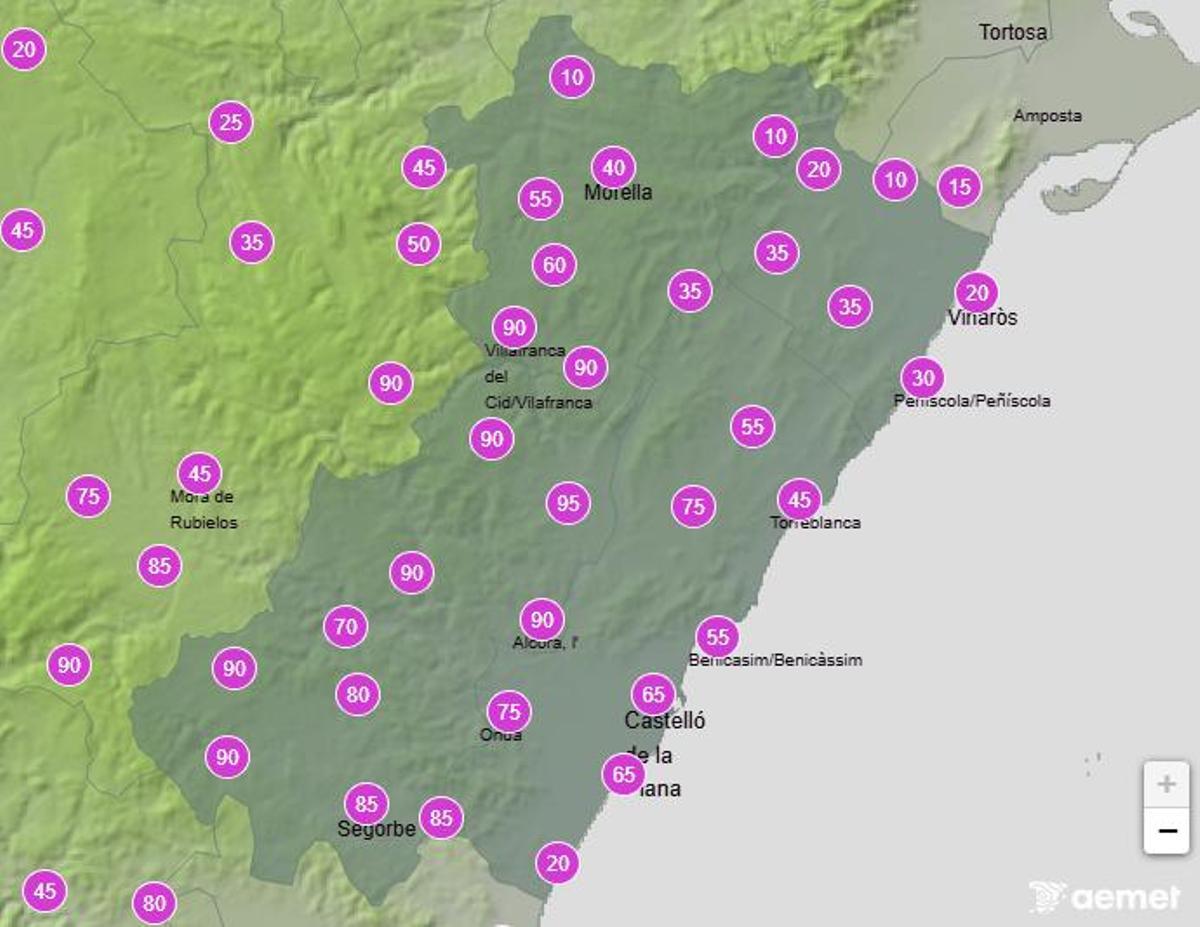 Previsiones de lluvia para mañana Miércoles