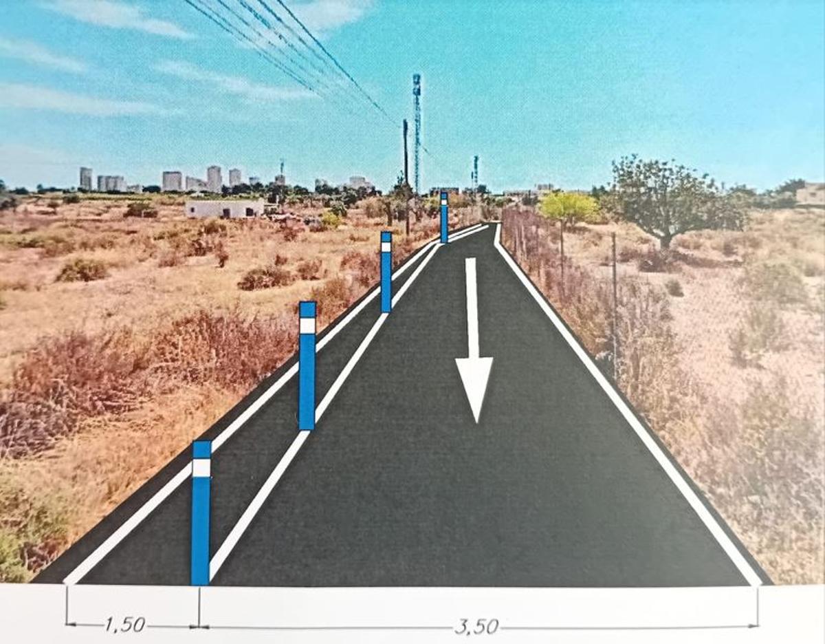 Estado en qué quedará la carretera, con paso para los peatones