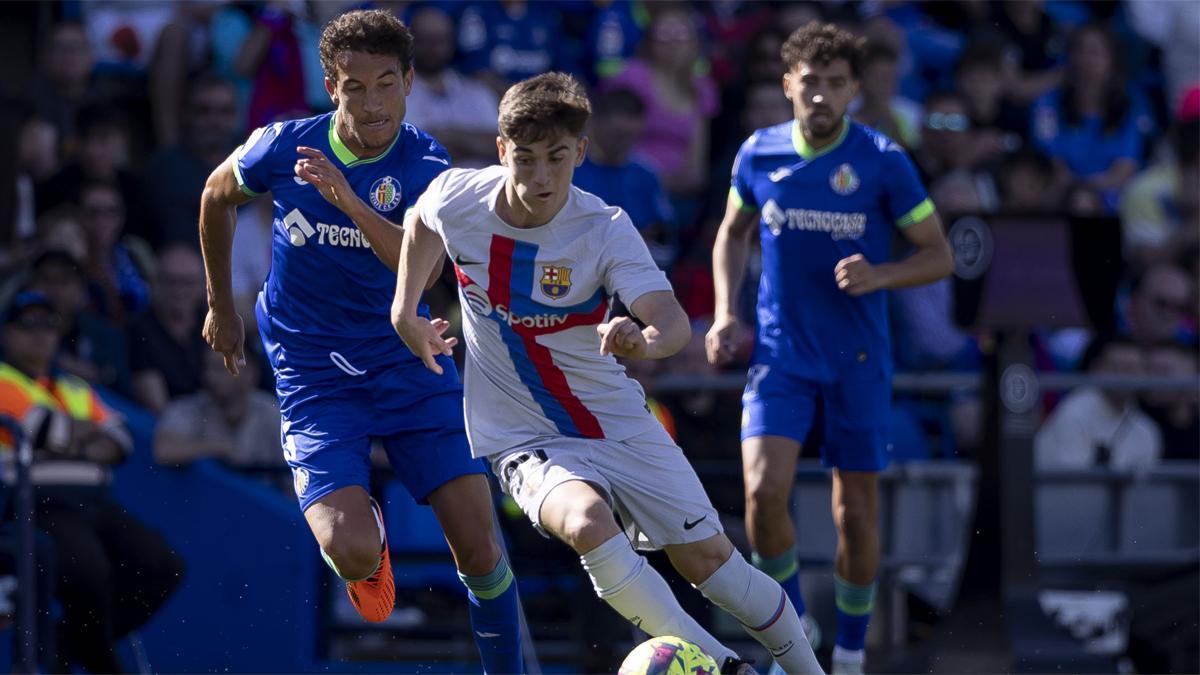 Gavi, en el último partido de Liga jugado por el Barça en Getafe