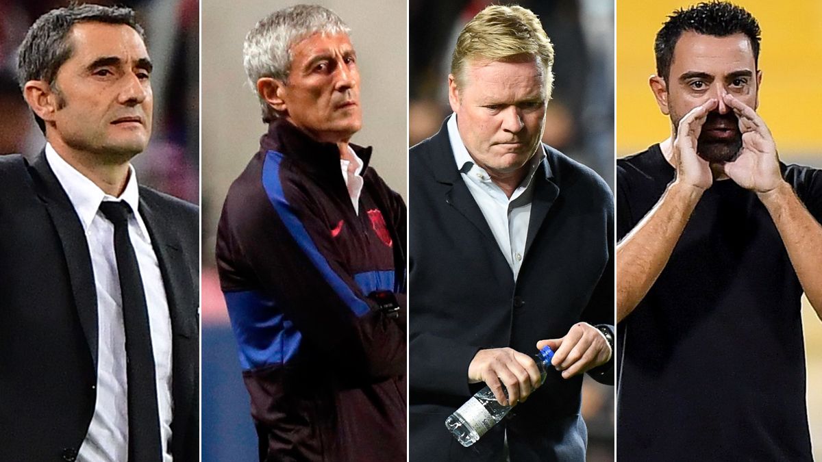 Ernesto Valverde, Quique Setién, Ronald Koeman y Xavi Hernández