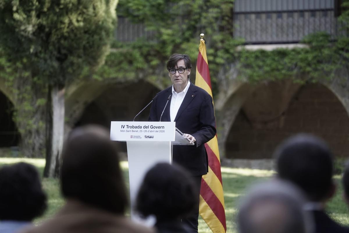 Salvador Illa durant l'estada del Govern a Sant Benet de Bages