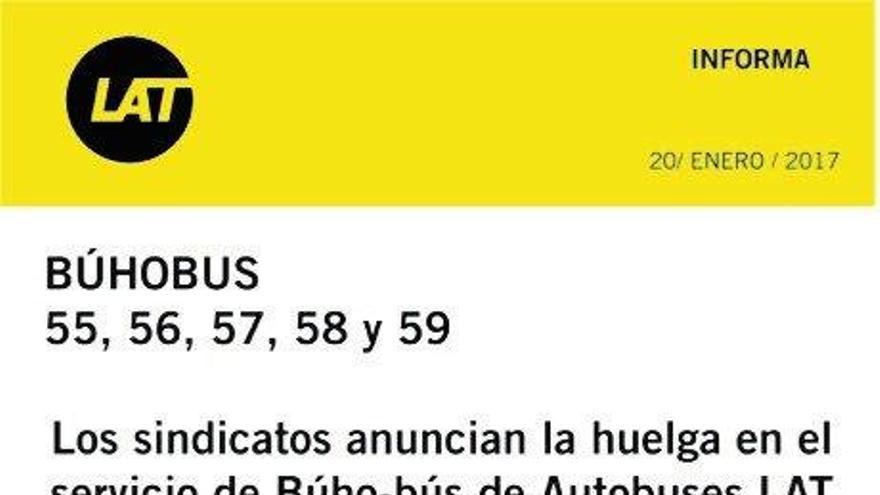 Los conductores del BuhoBús vuelven a la carga con otra huelga