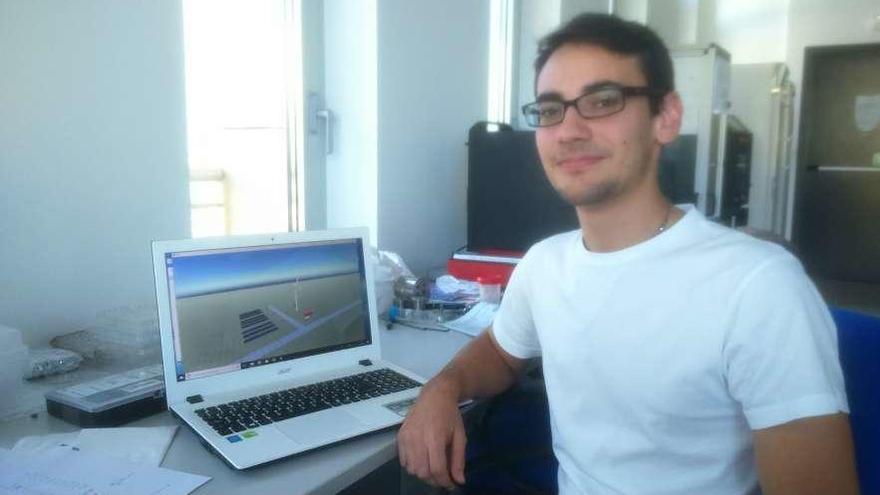 Carlos Guitián Amiama, ayer, en la Universidad de Trento, Italia, en donde está cursando el Eramus+.