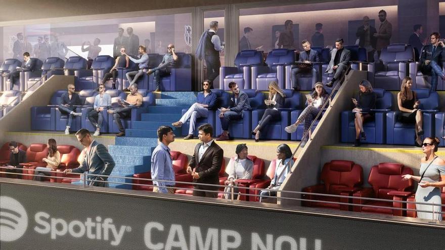 Render de los palcos VIP del Spotify Camp Nou.