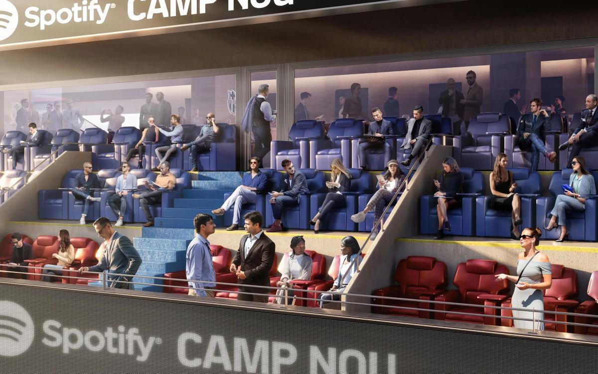 Render de los palcos VIP del Spotify Camp Nou.