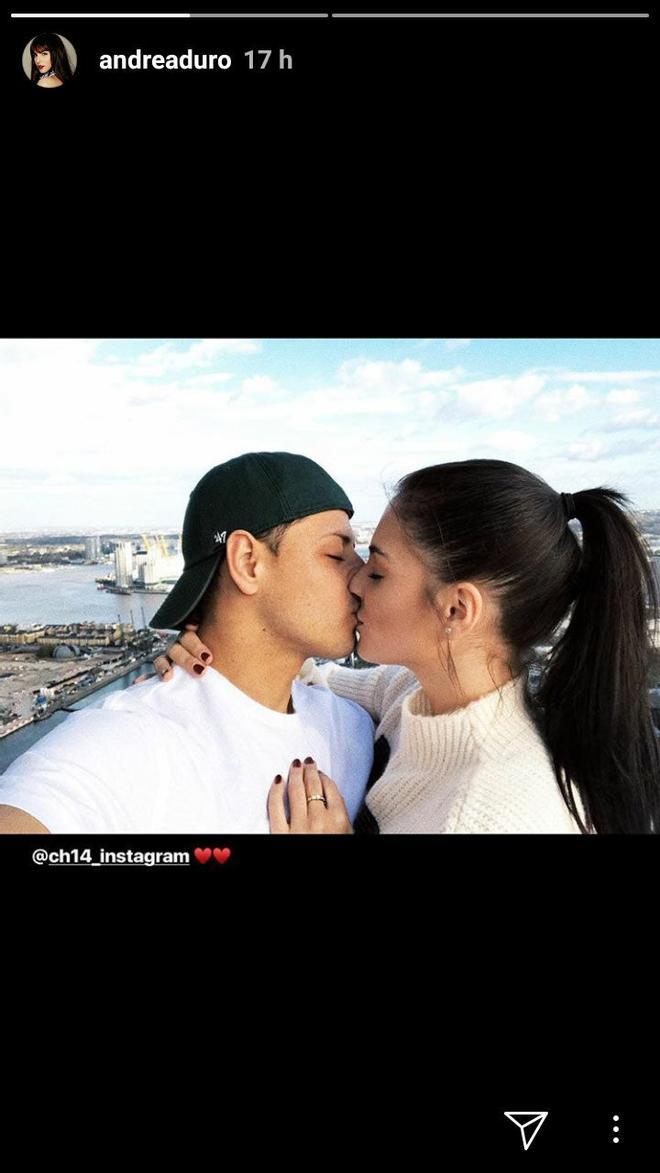 Andrea Duro y Chicharito comparten su beso en Instagram