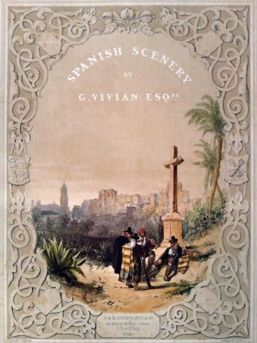 Litografía de 1838. En el muelle, cerca del Camino de La Caleta, se colocó una cruz que podría ser similar a la del grabado para recordar a los muertos por disentería enterrados en la zona en 1719.