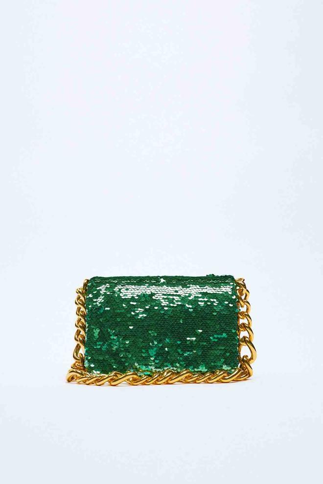 Bolos de lentejuelas verdes de Zara