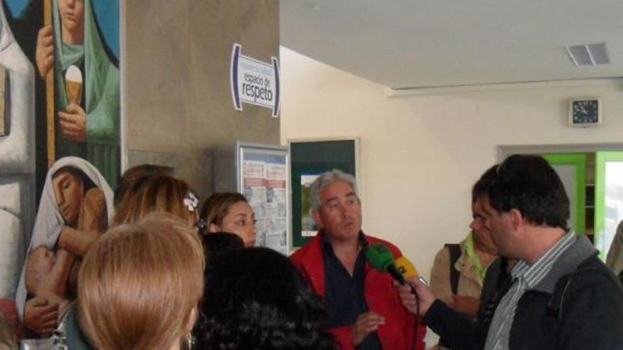 Miembros de la Junta de Personal, ayer en el Hospital.