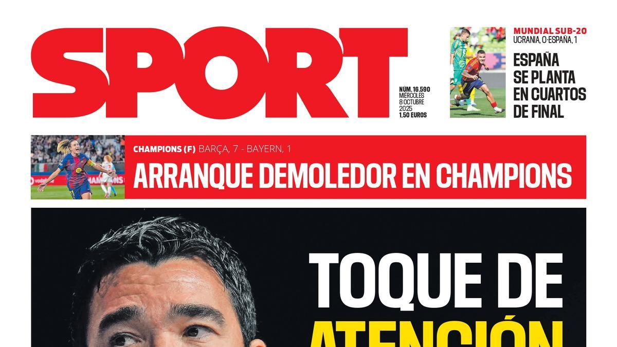 Esta es la portada de SPORT de hoy martes, 8 de octubre de 2025