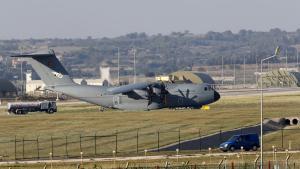 A Turkish Air Force A400M tactical transport aircraft is parked at Incirlik airbase in the southern city of Adana, Turkey, July 24, 2015. Turkey has agreed to allow U.S. planes to launch air strikes against Islamic State militants from the U.S. air base at Incirlik, close to the Syrian border, U.S. defense officials said on Thursday. The decision, disclosed a day after a telephone call between President Barack Obama and Turkish President Tayyip Erdogan, follows long-time reluctance by Ankara to become engaged in the fight against Islamist militants. Turkey has faced increasing insecurity along its 900-km (560-mile) border with Syria. REUTERS/Murad Sezer