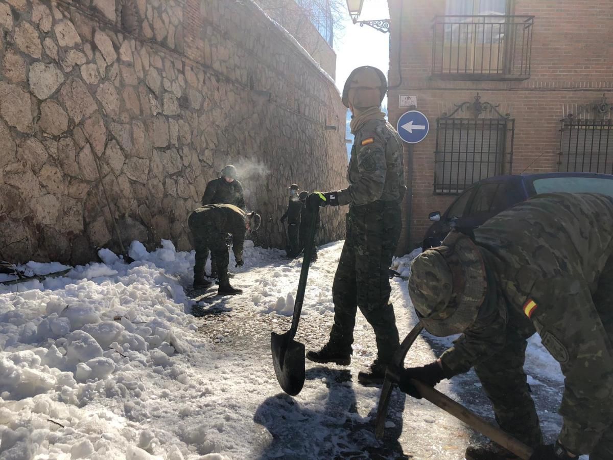 La Brigada "Guzmán el Bueno" X en las tareas de apoyo en la provincia de Toledo, tras el temporal Filomena