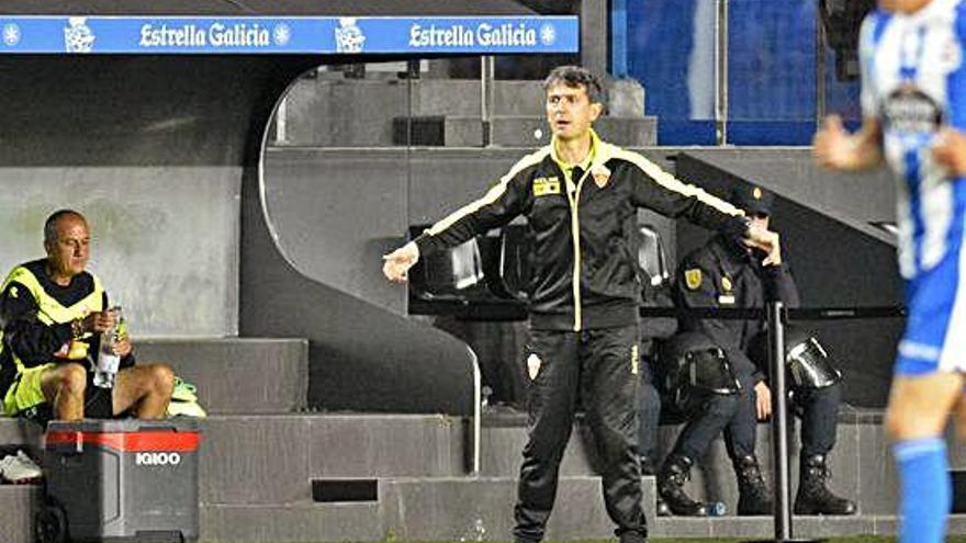 Pacheta, en Riazor durante el partido de la pasada temporada.