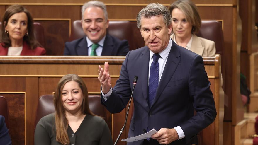 Alberto Núñez Feijóo, este miércoles, en el Congreso de los Diputados.